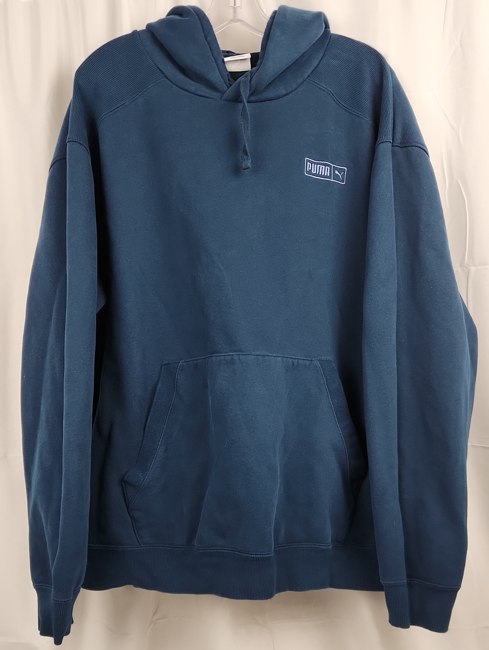 Puma Men's Teal-Blue Pullover Hoodie XXL